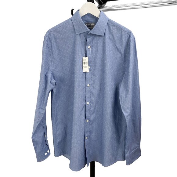 Michael Kors Men's Light Blue Solid Dress Shirt MD/LG Long Sleeve Button Down - Picture 1 of 7